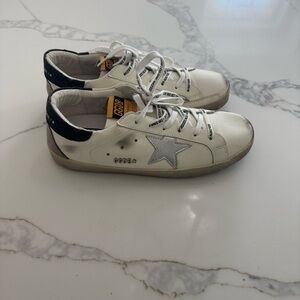 Golden Goose White and Black Star Sneakers